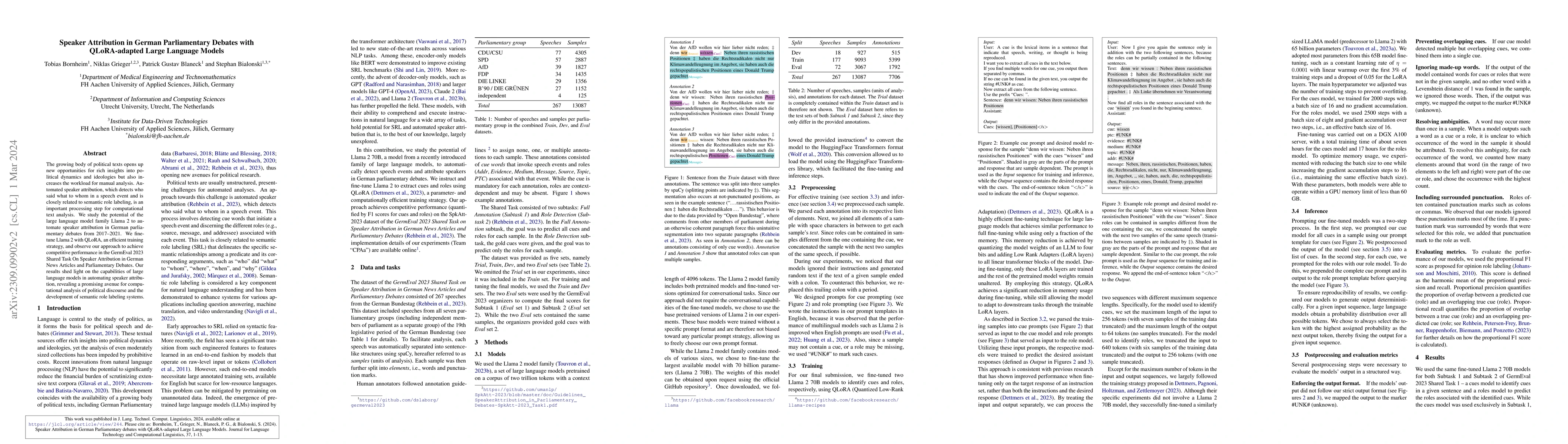 Thumbnail for Speaker attribution in German parliamentary debates with QLoRA-adapted
  large language models