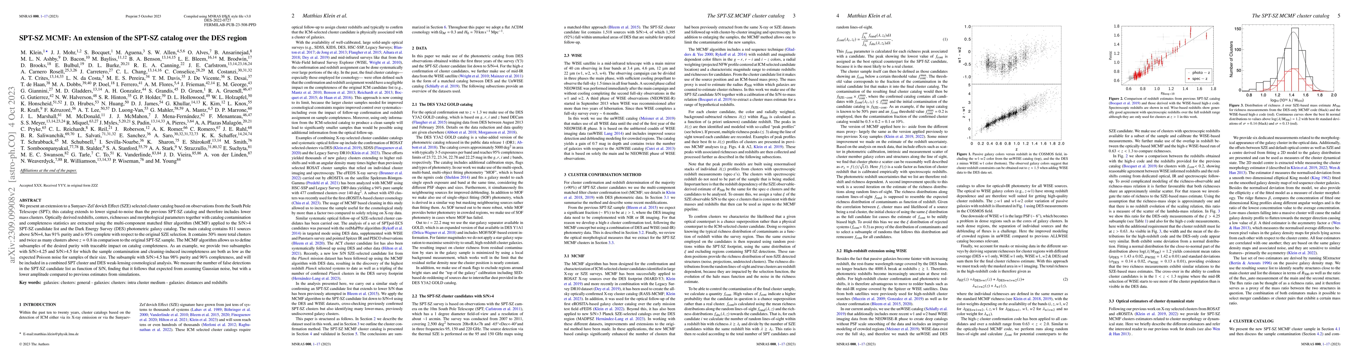 Thumbnail for SPT-SZ MCMF: An extension of the SPT-SZ catalog over the DES region
