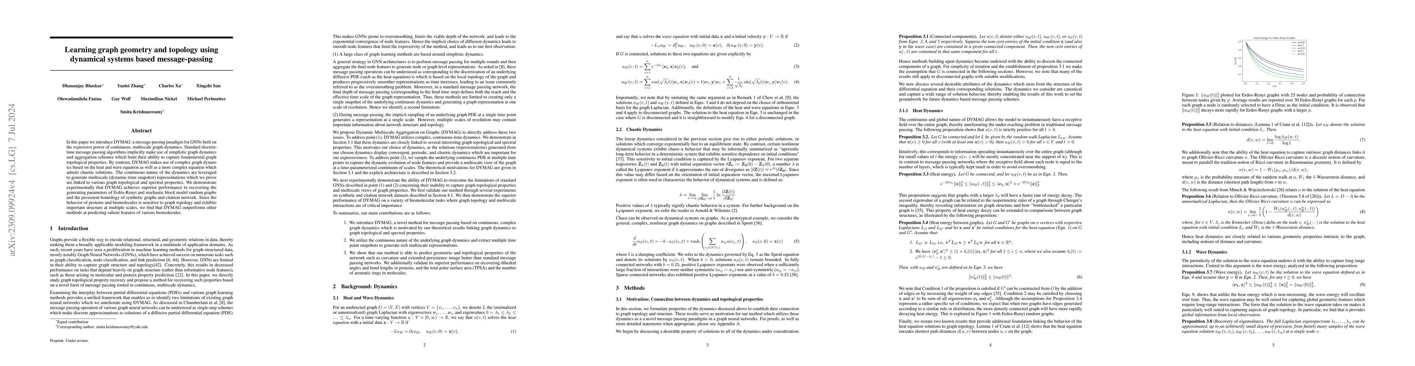 Thumbnail for Learning graph geometry and topology using dynamical systems based
  message-passing