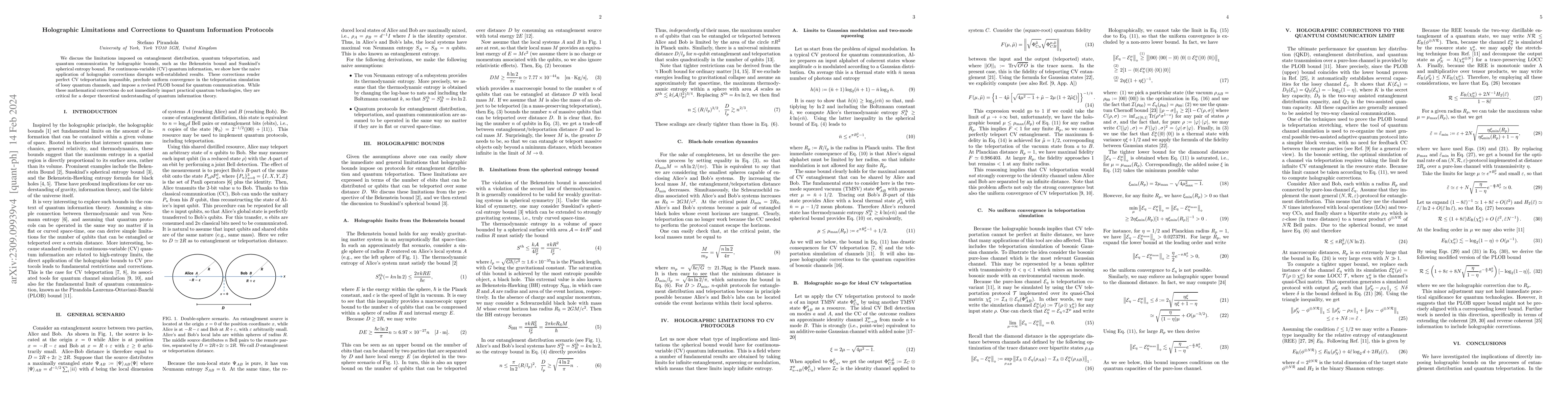 Thumbnail for Holographic Limitations and Corrections to Quantum Information Protocols