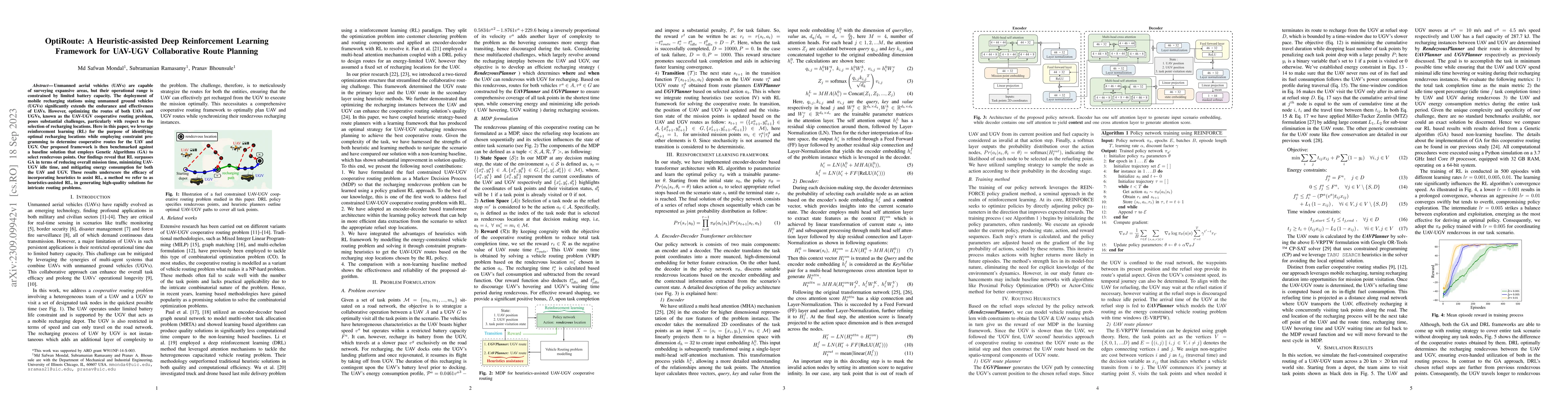 Thumbnail for OptiRoute: A Heuristic-assisted Deep Reinforcement Learning Framework
  for UAV-UGV Collaborative Route Planning
