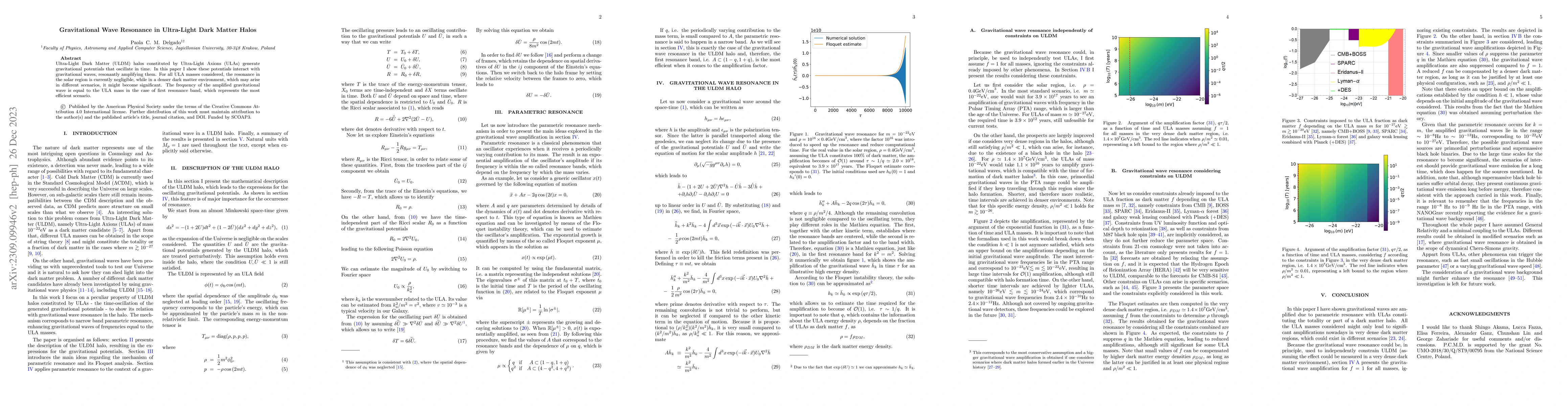 Thumbnail for Gravitational Wave Resonance in Ultra-Light Dark Matter Halos