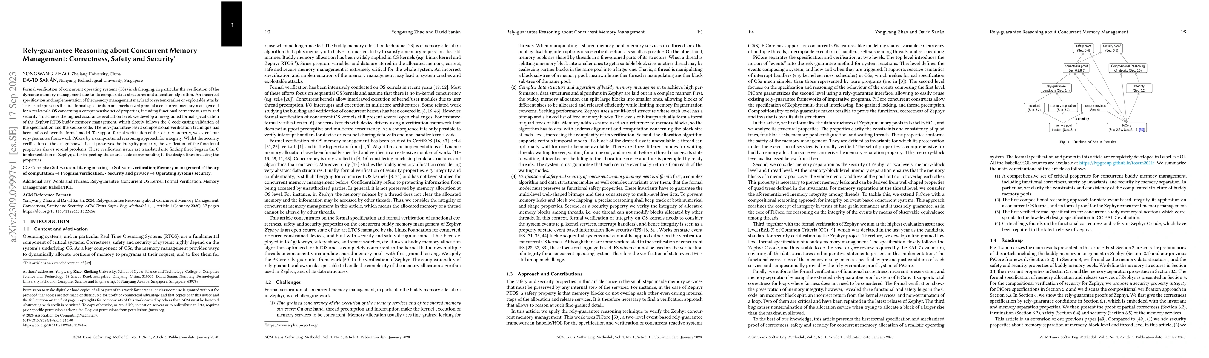 Thumbnail for Rely-guarantee Reasoning about Concurrent Memory Management:
  Correctness, Safety and Security