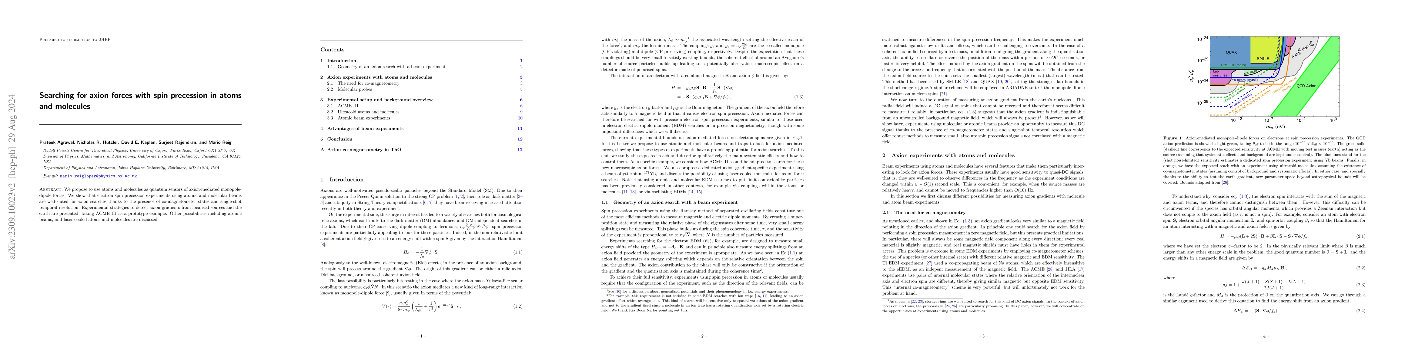 Thumbnail for Searching for axion forces with spin precession in atoms and molecules