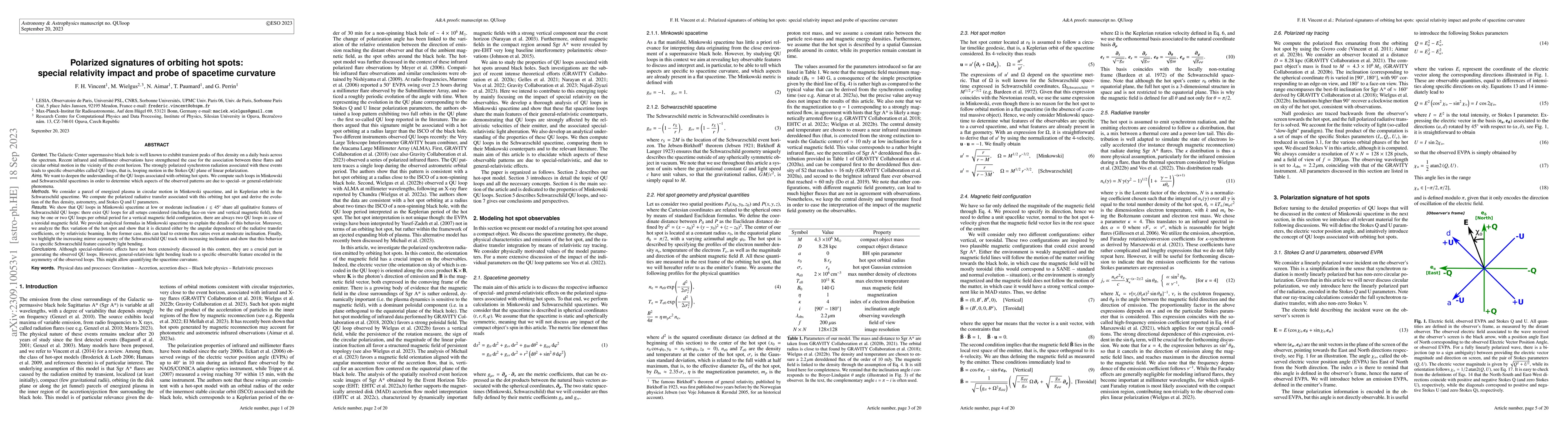 Thumbnail for Polarized signatures of orbiting hot spots: special relativity impact
  and probe of spacetime curvature