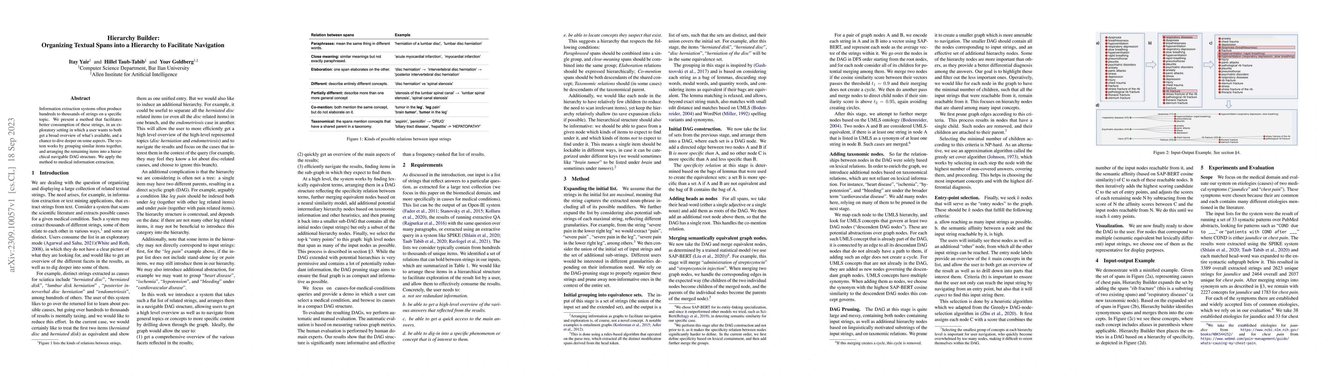 Thumbnail for Hierarchy Builder: Organizing Textual Spans into a Hierarchy to
  Facilitate Navigation