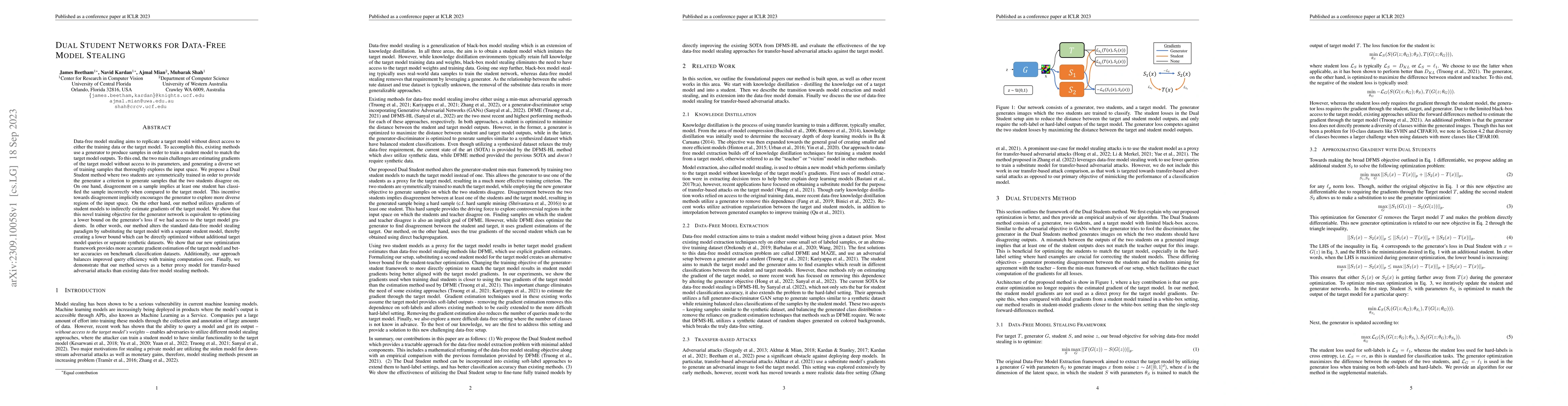 Thumbnail for Dual Student Networks for Data-Free Model Stealing