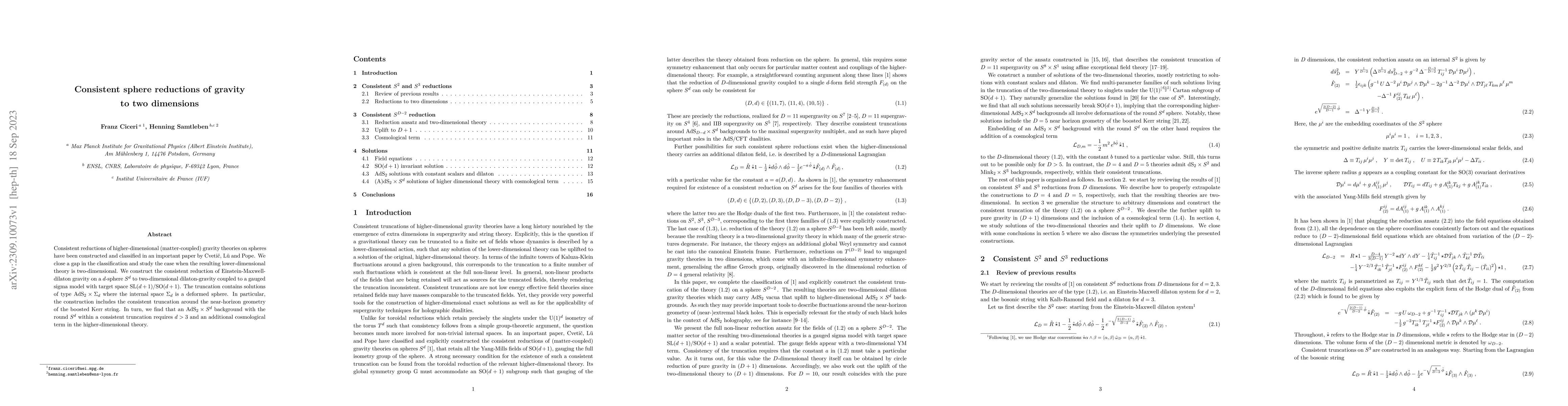 Thumbnail for Consistent sphere reductions of gravity to two dimensions