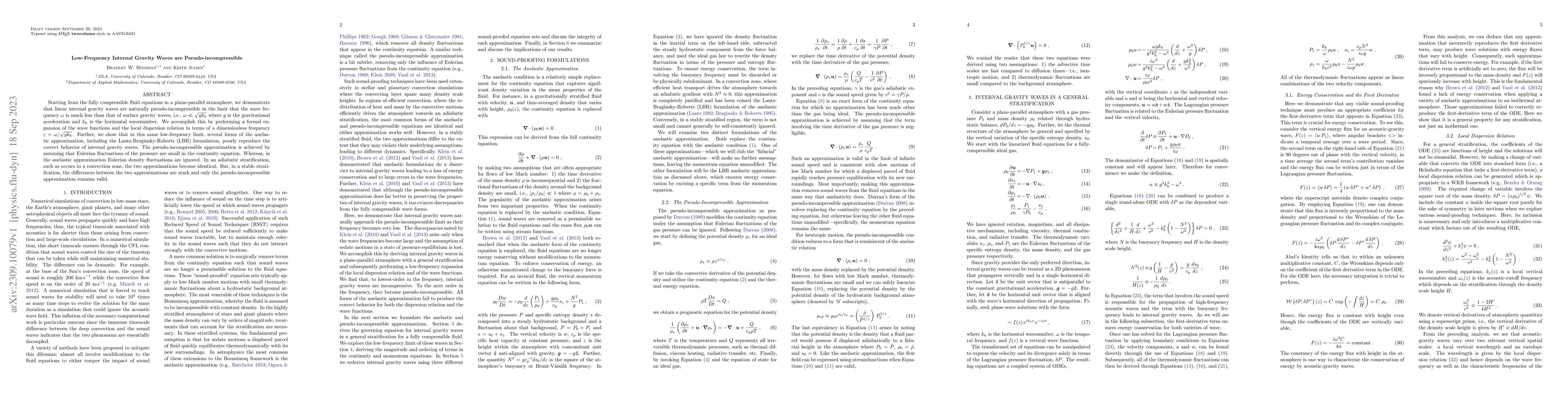 Thumbnail for Low-Frequency Internal Gravity Waves are Pseudo-incompressible