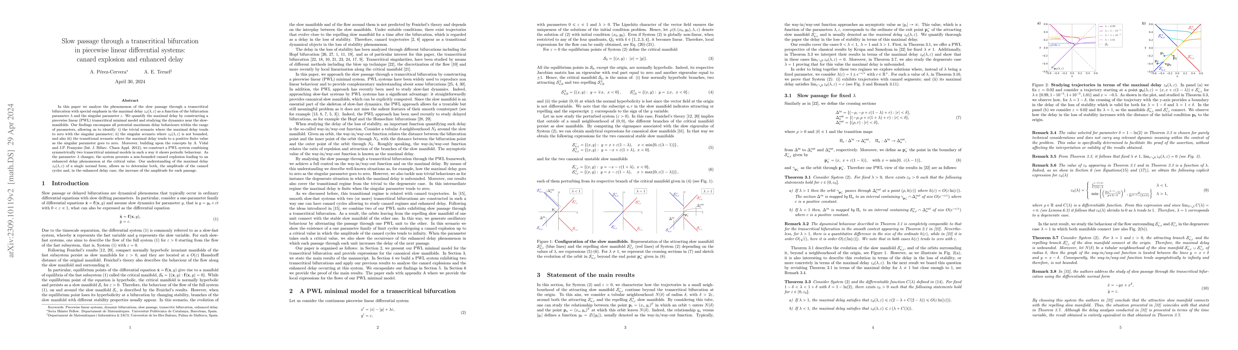 Thumbnail for Slow passage through a transcritical bifurcation in piecewise linear
  differential systems: canard explosion and enhanced delay