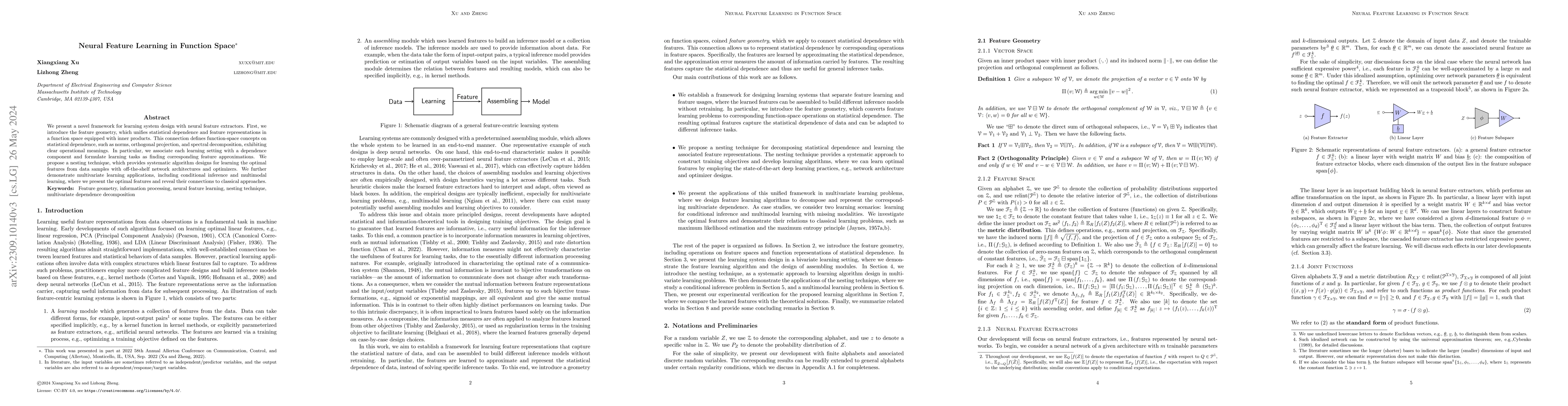 Thumbnail for Neural Feature Learning in Function Space