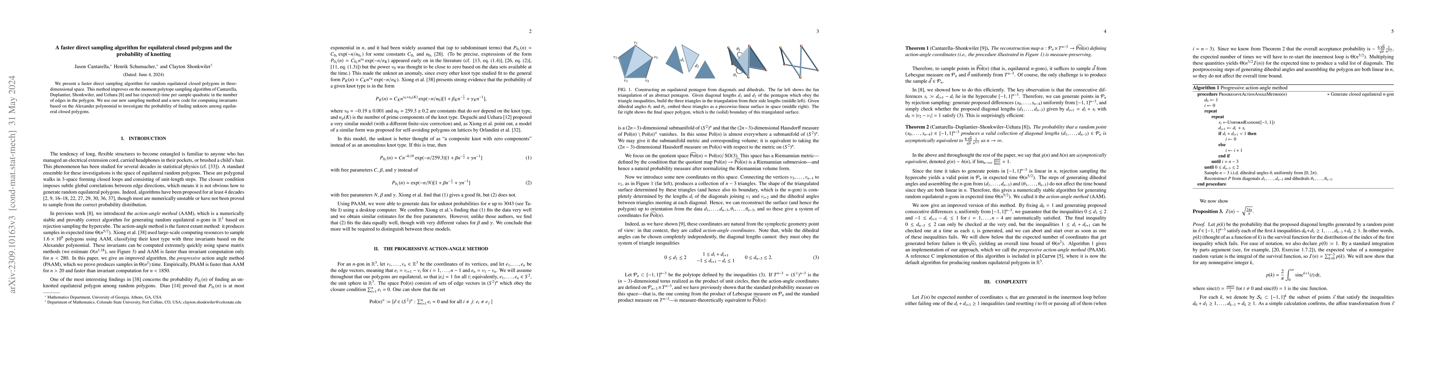 Thumbnail for A faster direct sampling algorithm for equilateral closed polygons and
  the probability of knotting