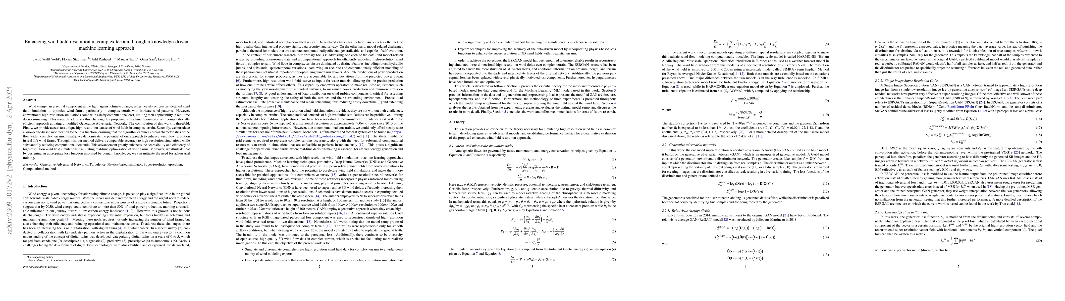 Thumbnail for Enhancing wind field resolution in complex terrain through a
  knowledge-driven machine learning approach
