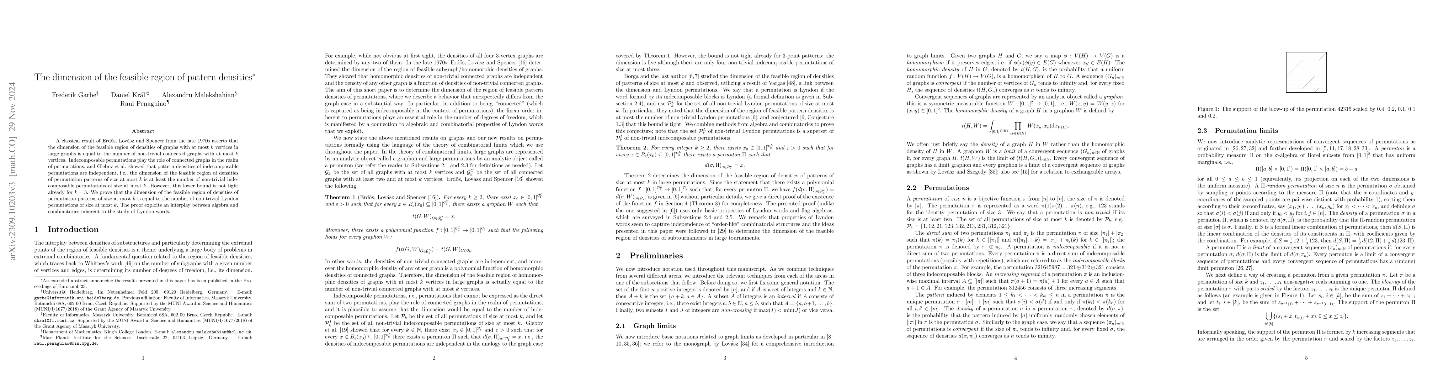 Thumbnail for The dimension of the feasible region of pattern densities