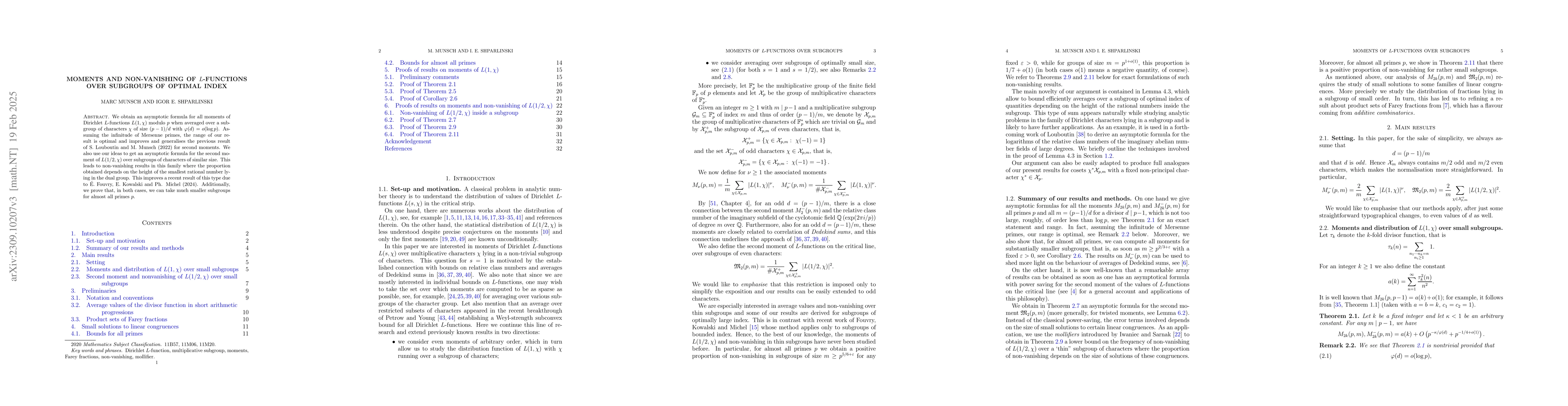 Thumbnail for Moments and non-vanishing of $L$-functions over thin subgroups