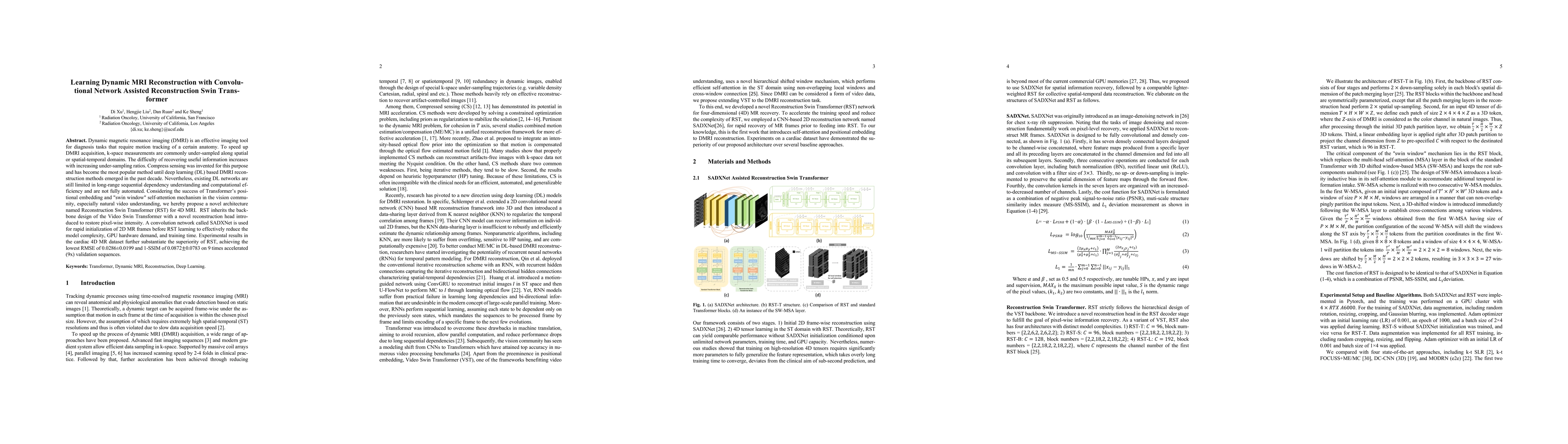 Thumbnail for Learning Dynamic MRI Reconstruction with Convolutional Network Assisted
  Reconstruction Swin Transformer
