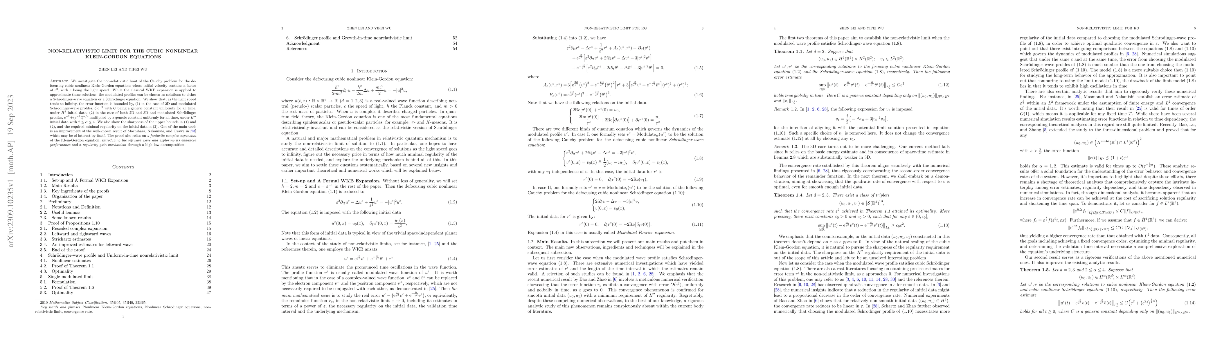Thumbnail for Non-relativistic limit for the cubic nonlinear Klein-Gordon equations
