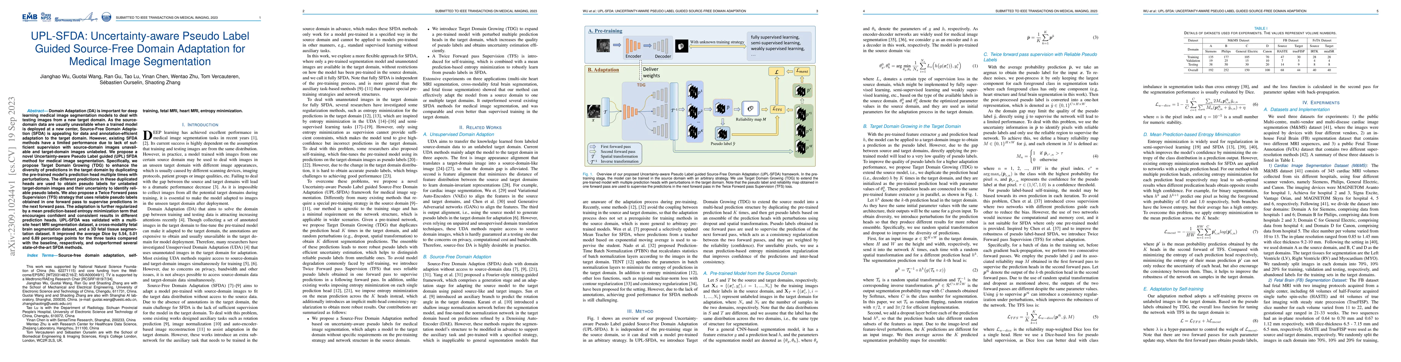 Thumbnail for UPL-SFDA: Uncertainty-aware Pseudo Label Guided Source-Free Domain
  Adaptation for Medical Image Segmentation