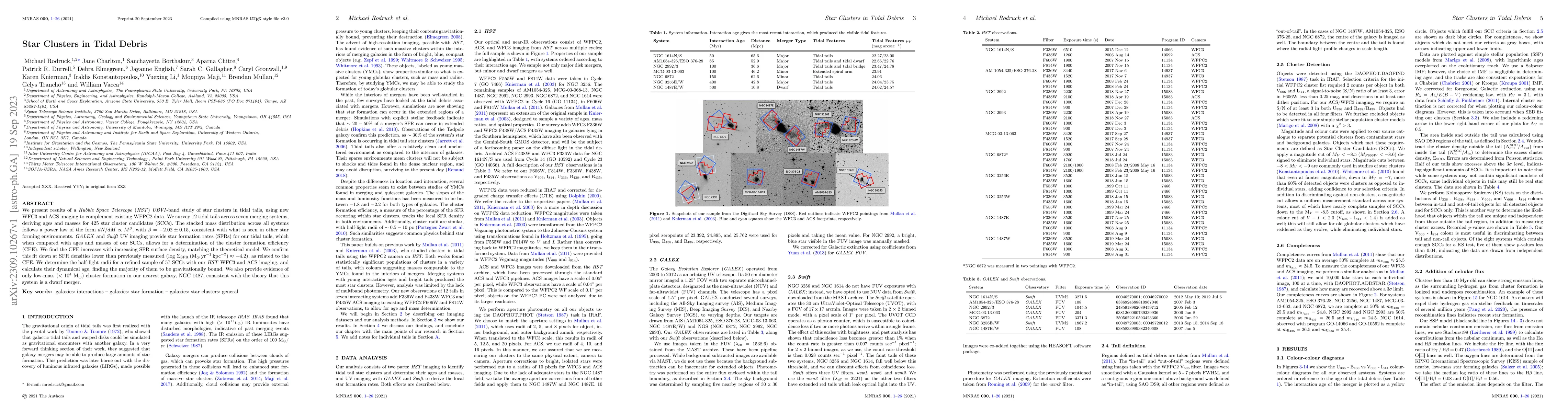 Thumbnail for Star Clusters in Tidal Debris