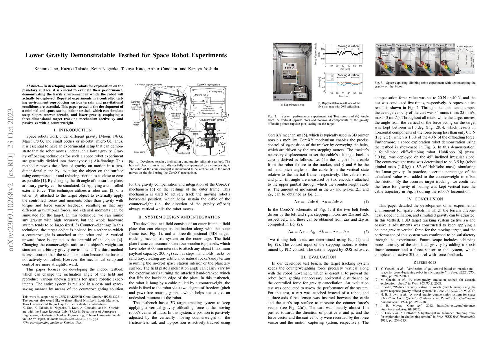 Thumbnail for Lower Gravity Demonstratable Testbed for Space Robot Experiments