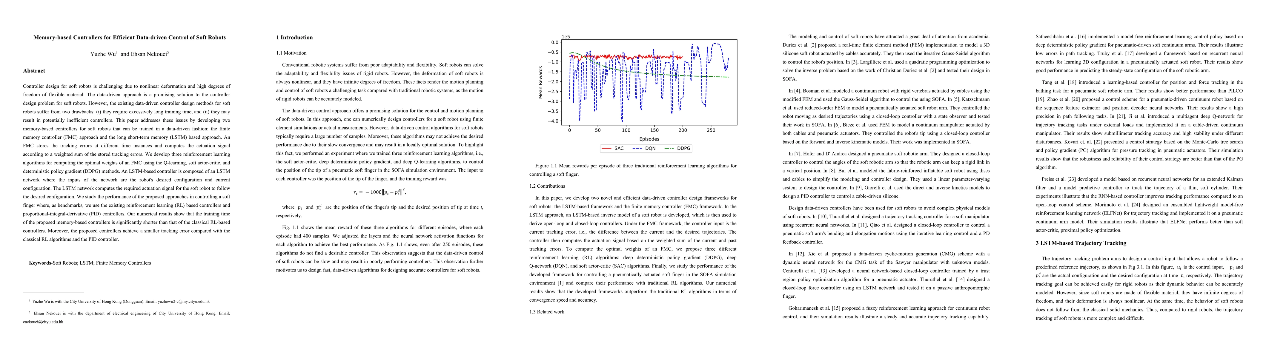 Thumbnail for Memory-based Controllers for Efficient Data-driven Control of Soft
  Robots