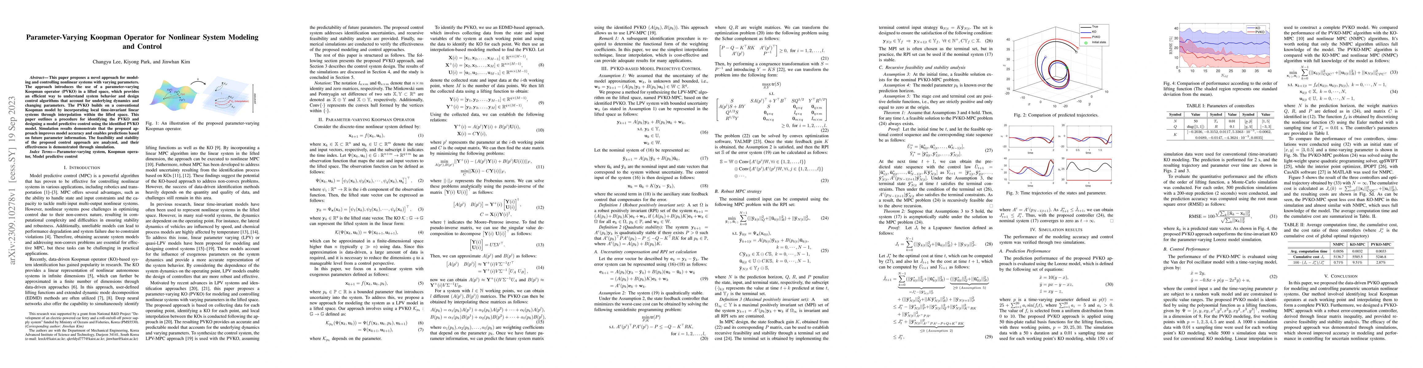 Thumbnail for Parameter-Varying Koopman Operator for Nonlinear System Modeling and
  Control