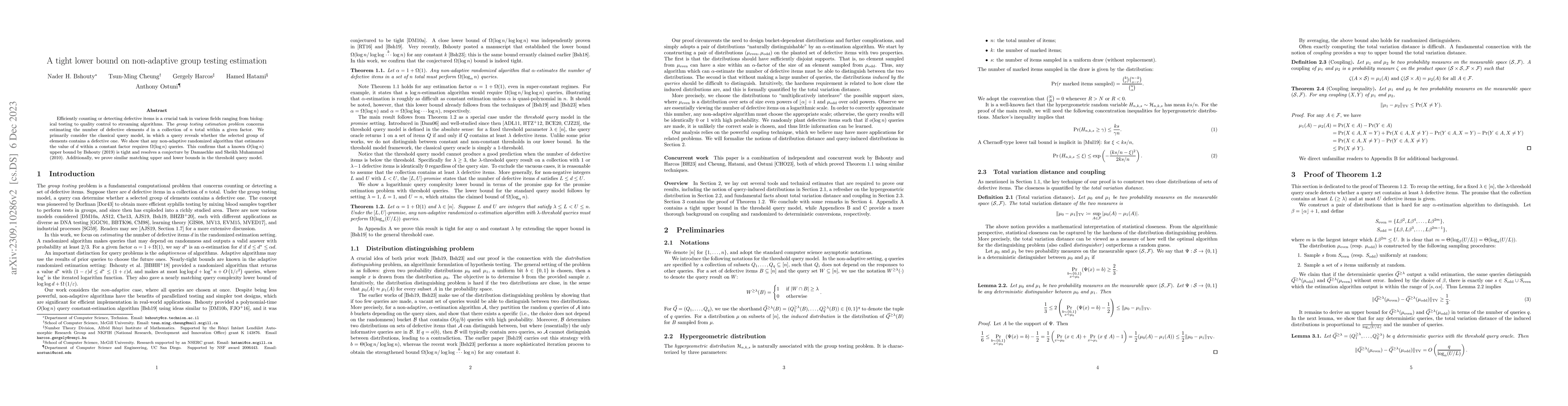 Thumbnail for A tight lower bound on non-adaptive group testing estimation