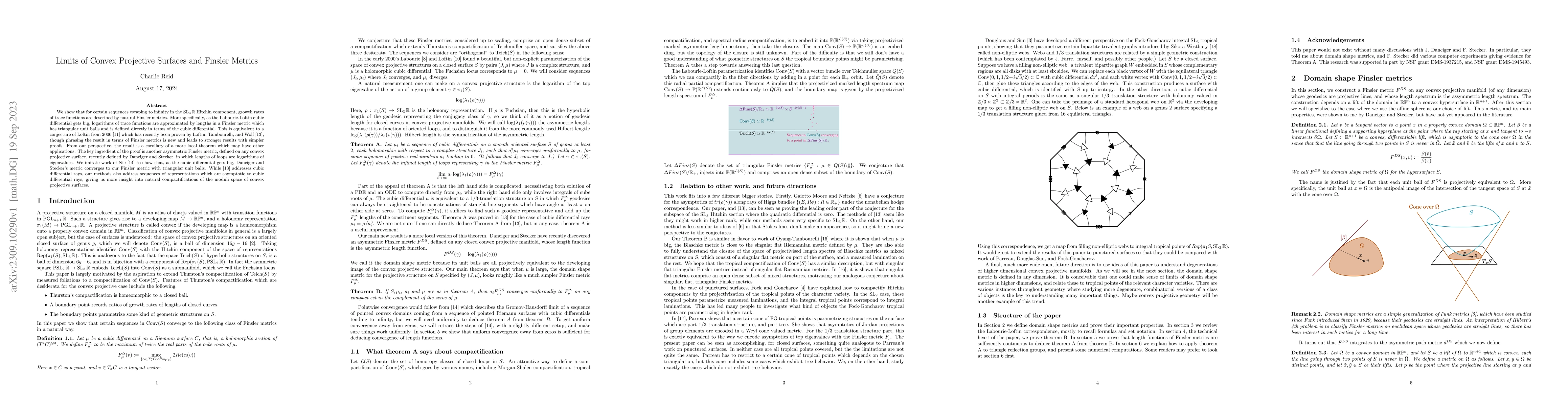 Thumbnail for Limits of Convex Projective Surfaces and Finsler Metrics