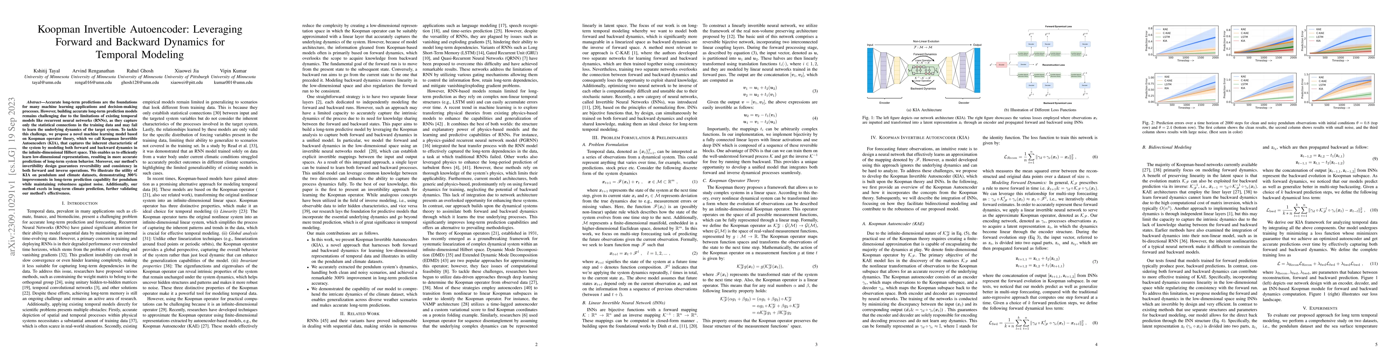Thumbnail for Koopman Invertible Autoencoder: Leveraging Forward and Backward Dynamics
  for Temporal Modeling