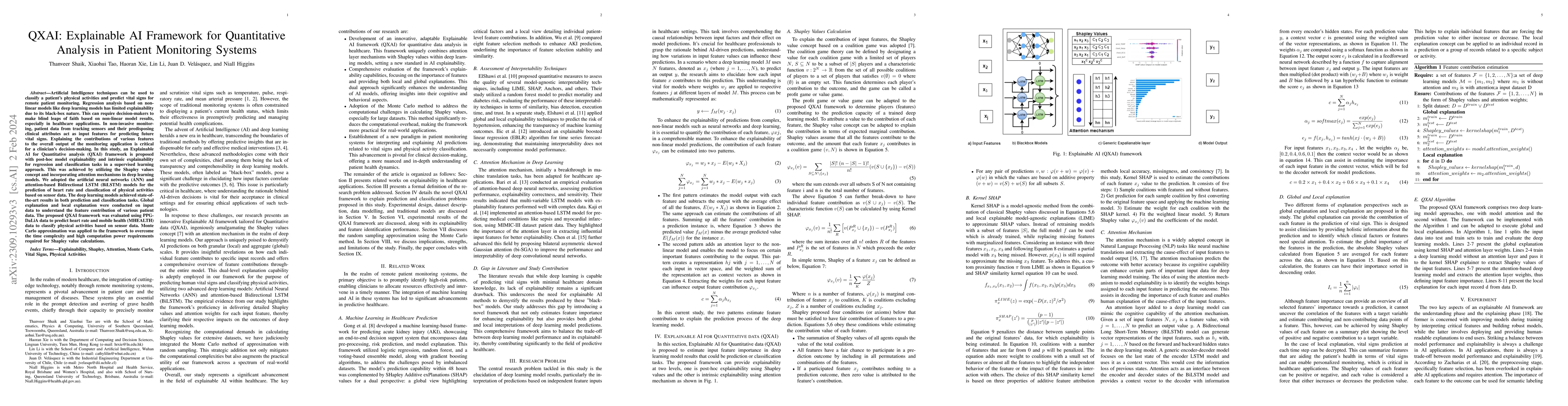 Thumbnail for QXAI: Explainable AI Framework for Quantitative Analysis in Patient
  Monitoring Systems