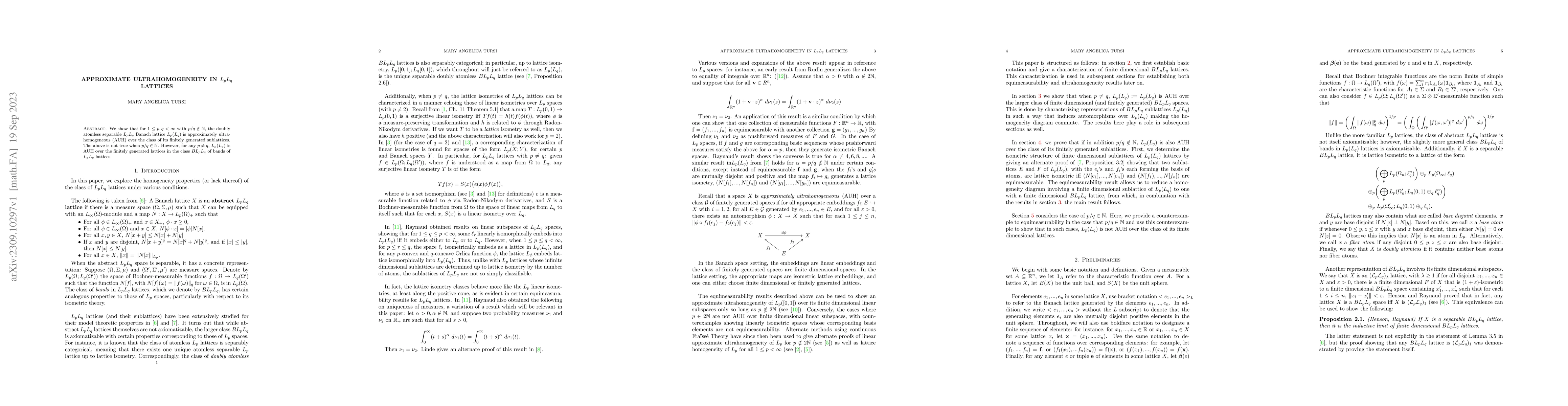 Thumbnail for Approximate ultrahomogeneity in $L_pL_q$ lattices