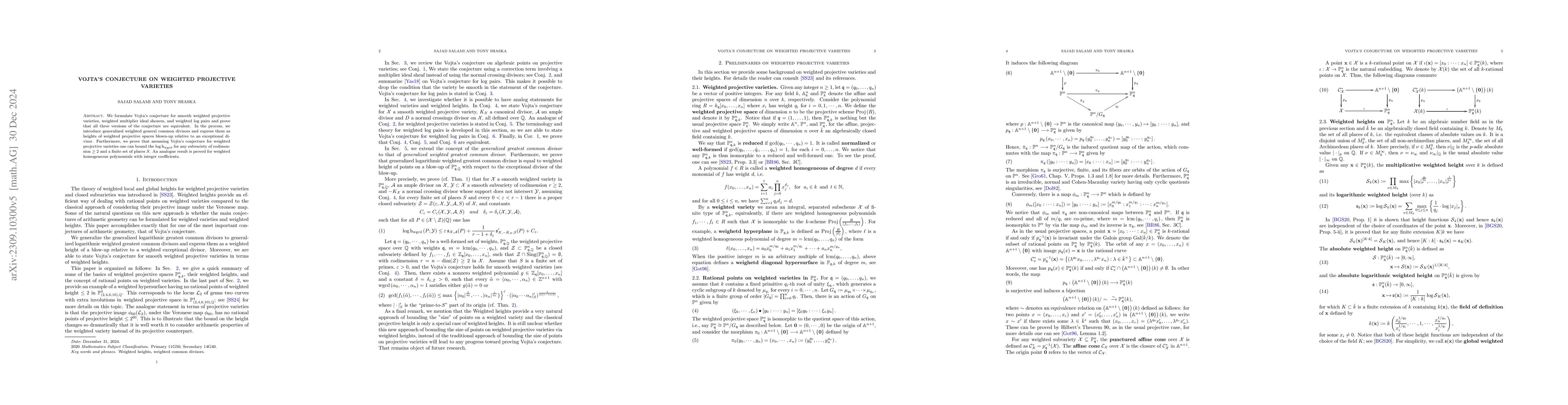 Thumbnail for Vojta's conjecture on weighted projective varieties