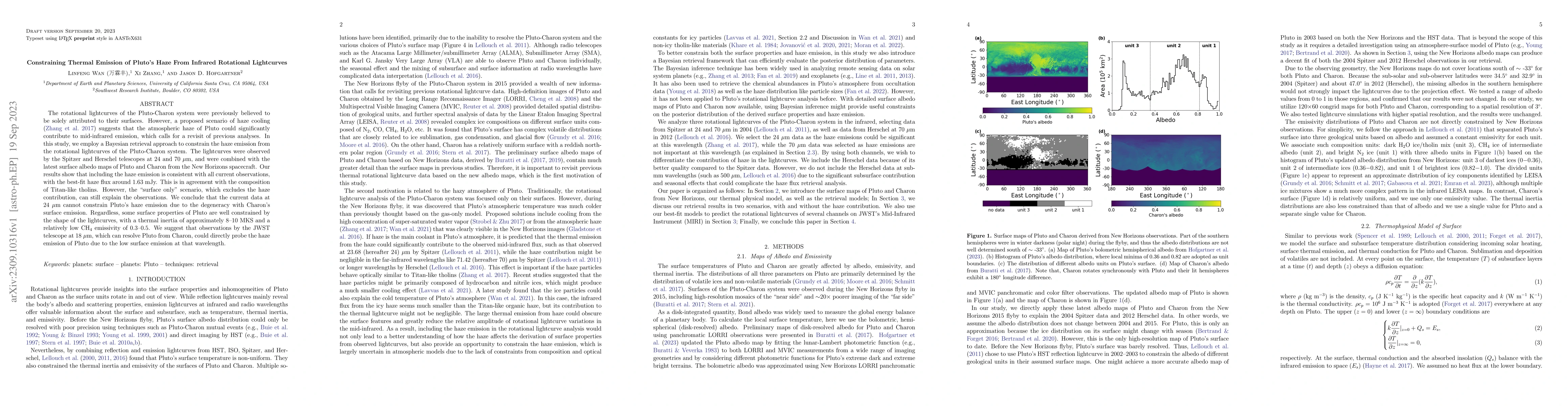 Thumbnail for Constraining Thermal Emission of Pluto's Haze From Infrared Rotational
  Lightcurves