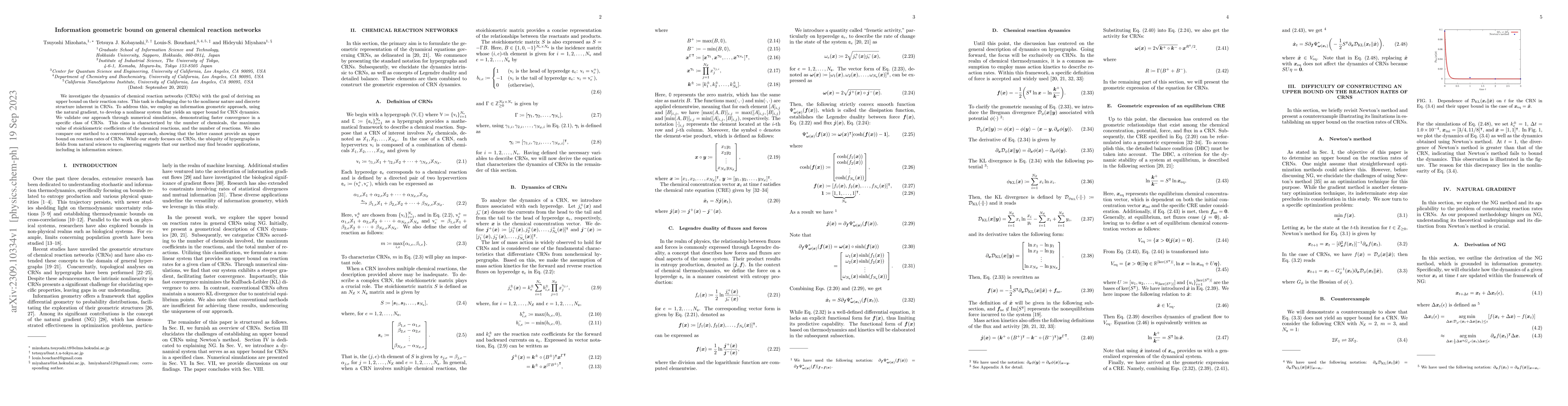 Thumbnail for Information geometric bound on general chemical reaction networks