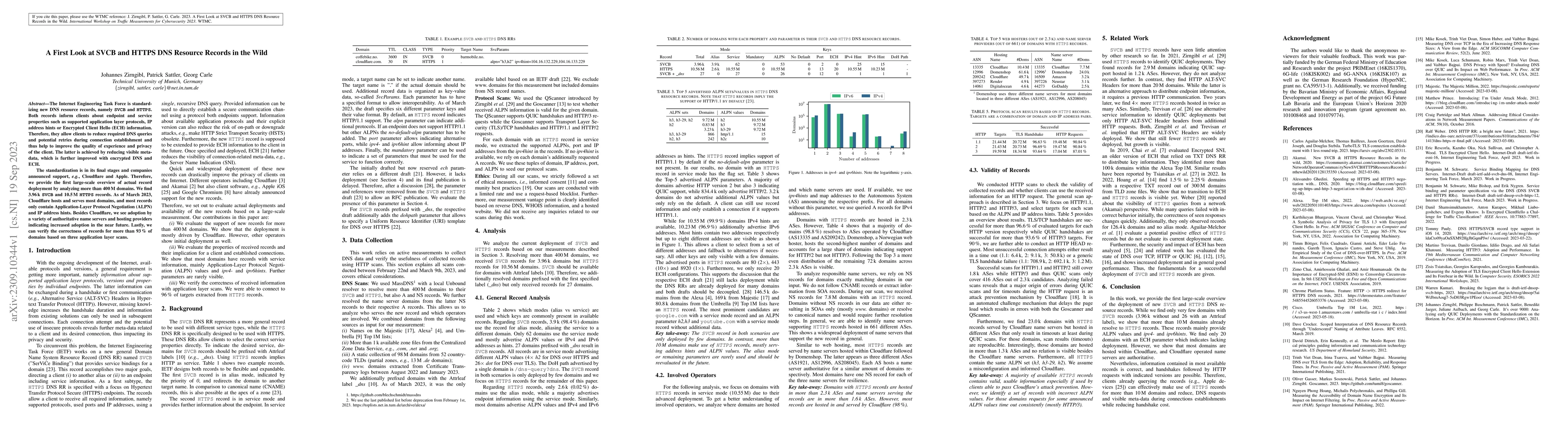 Thumbnail for A First Look at SVCB and HTTPS DNS Resource Records in the Wild