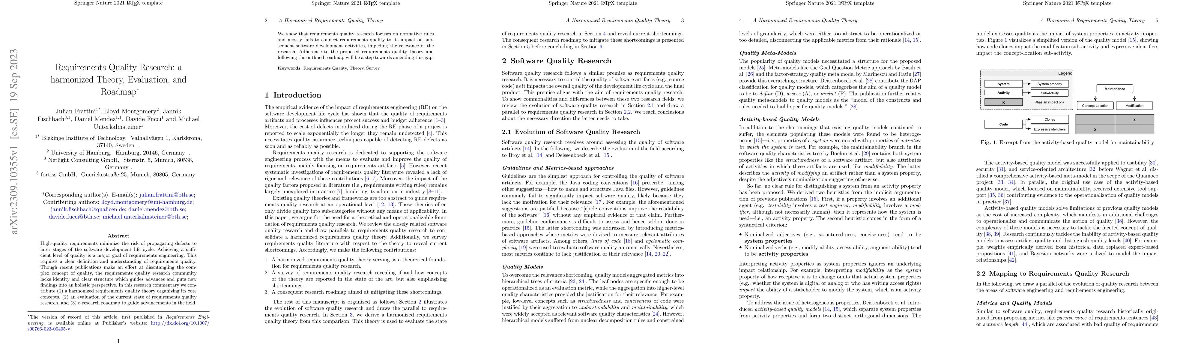 Thumbnail for Requirements Quality Research: a harmonized Theory, Evaluation, and
  Roadmap