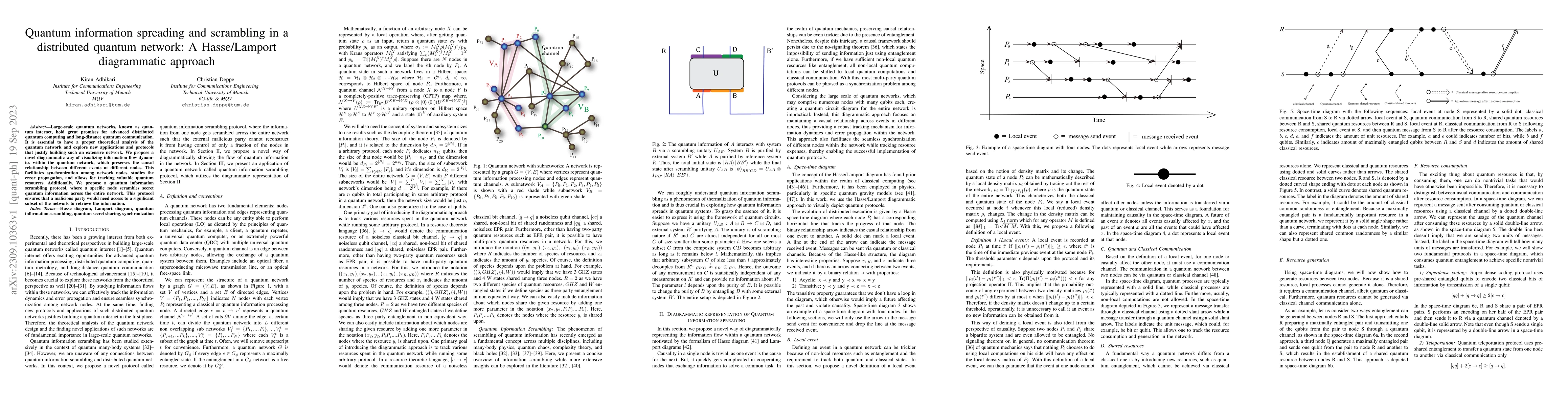 Thumbnail for Quantum information spreading and scrambling in a distributed quantum
  network: A Hasse/Lamport diagrammatic approach