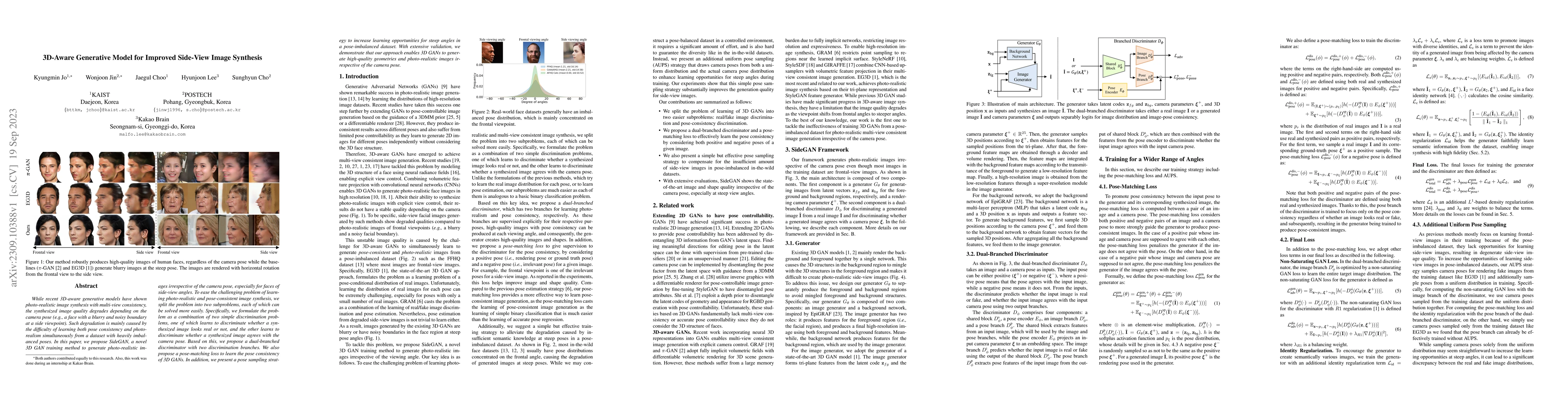 Thumbnail for SideGAN: 3D-Aware Generative Model for Improved Side-View Image
  Synthesis