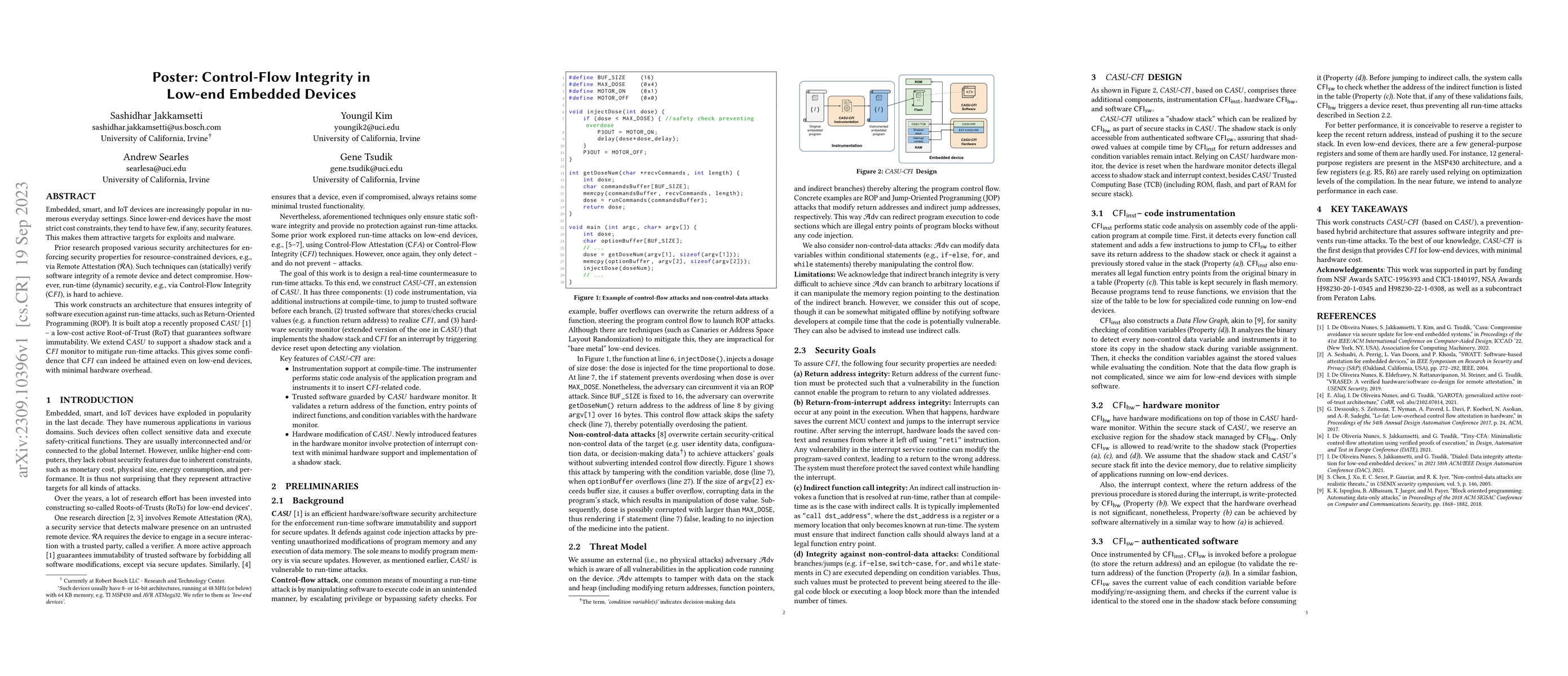 Thumbnail for Poster: Control-Flow Integrity in Low-end Embedded Devices