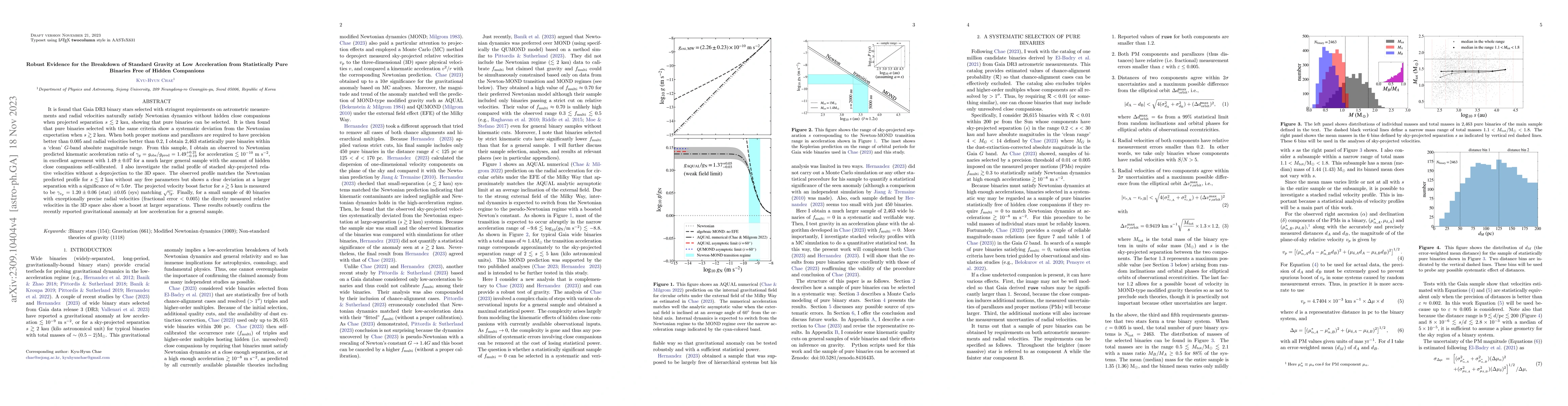 Thumbnail for Robust Evidence for the Breakdown of Standard Gravity at Low
  Acceleration from Statistically Pure Binaries Free of Hidden Companions