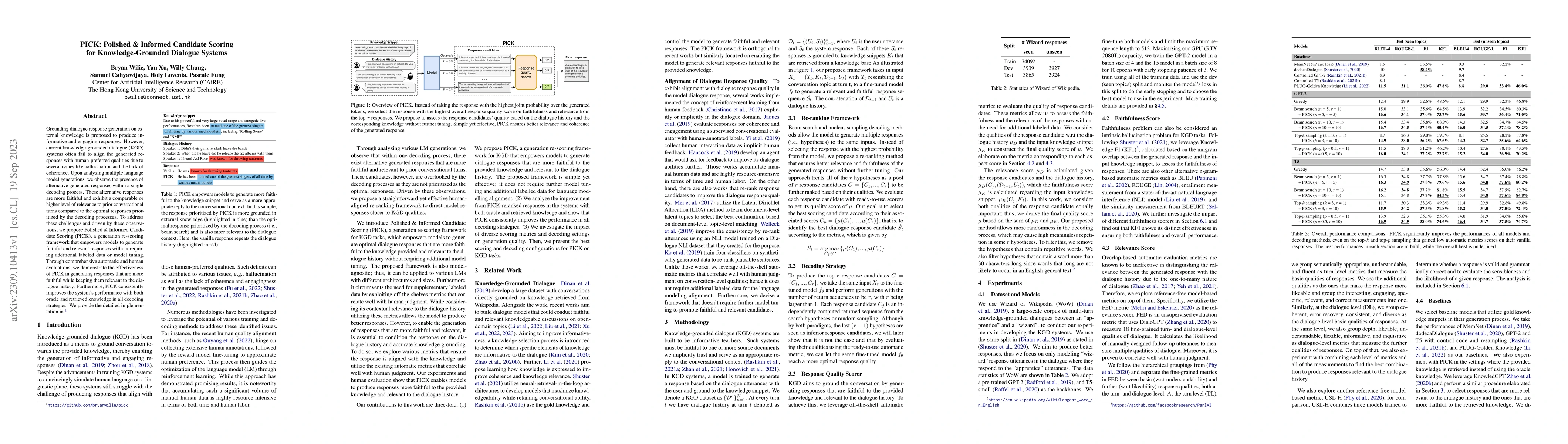 Thumbnail for PICK: Polished & Informed Candidate Scoring for Knowledge-Grounded
  Dialogue Systems