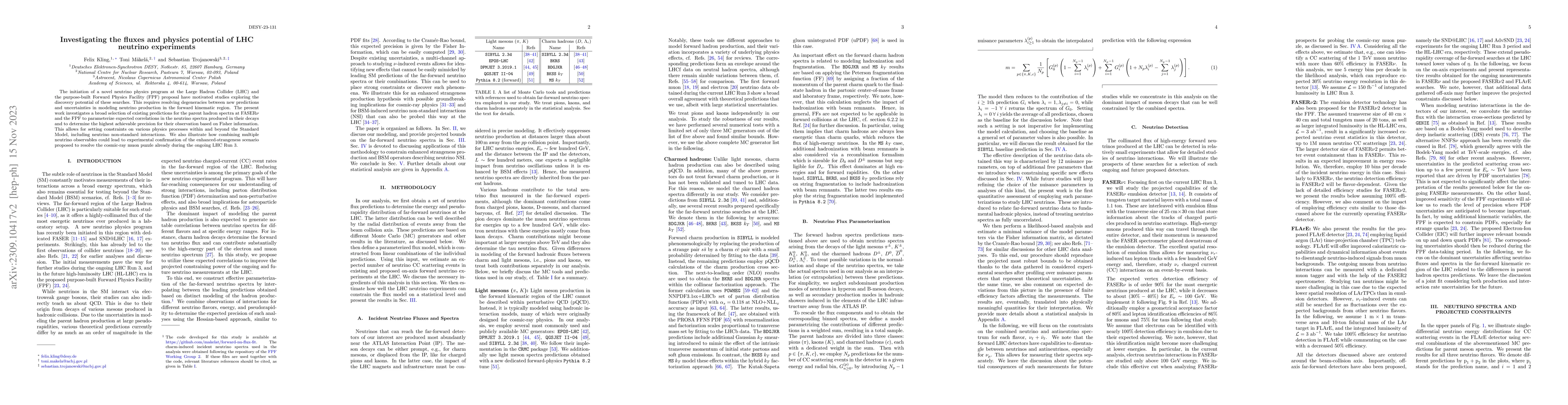 Thumbnail for Investigating the fluxes and physics potential of LHC neutrino
  experiments