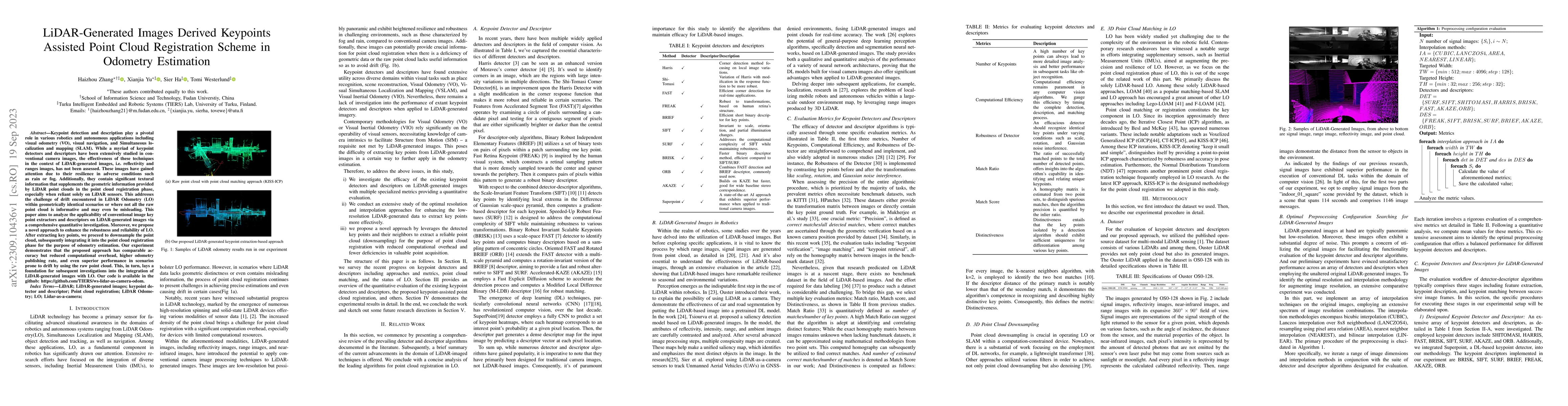 Thumbnail for LiDAR-Generated Images Derived Keypoints Assisted Point Cloud
  Registration Scheme in Odometry Estimation