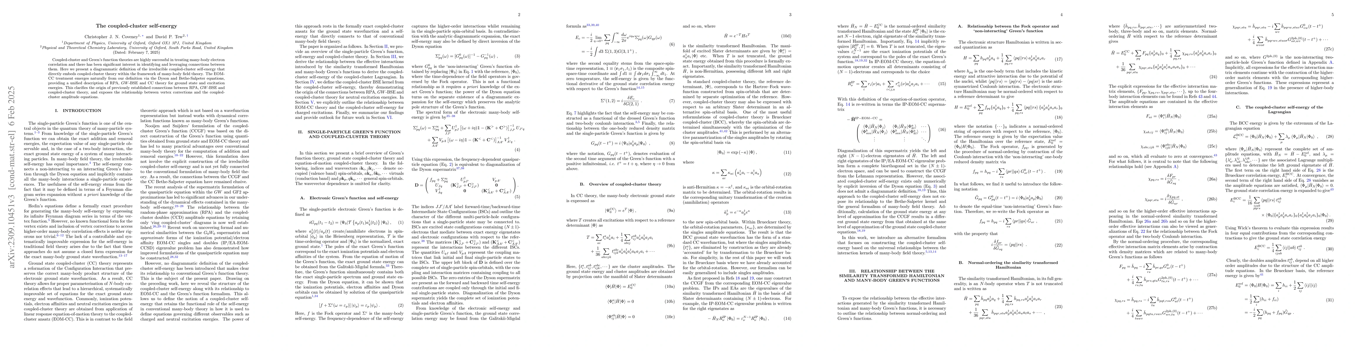 Thumbnail for The coupled-cluster self-energy