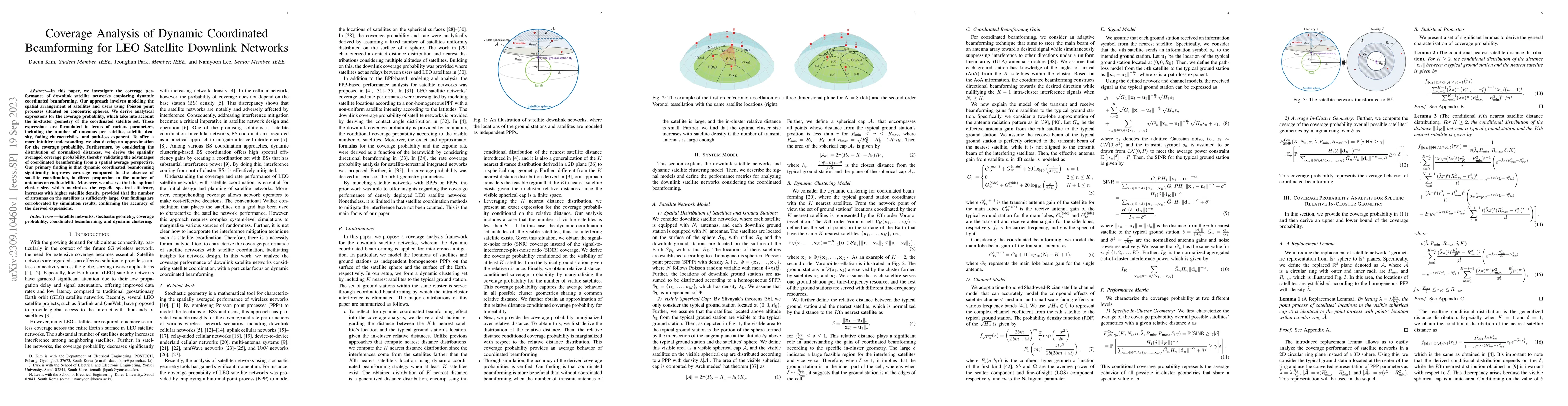 Thumbnail for Coverage Analysis of Dynamic Coordinated Beamforming for LEO Satellite
  Downlink Networks