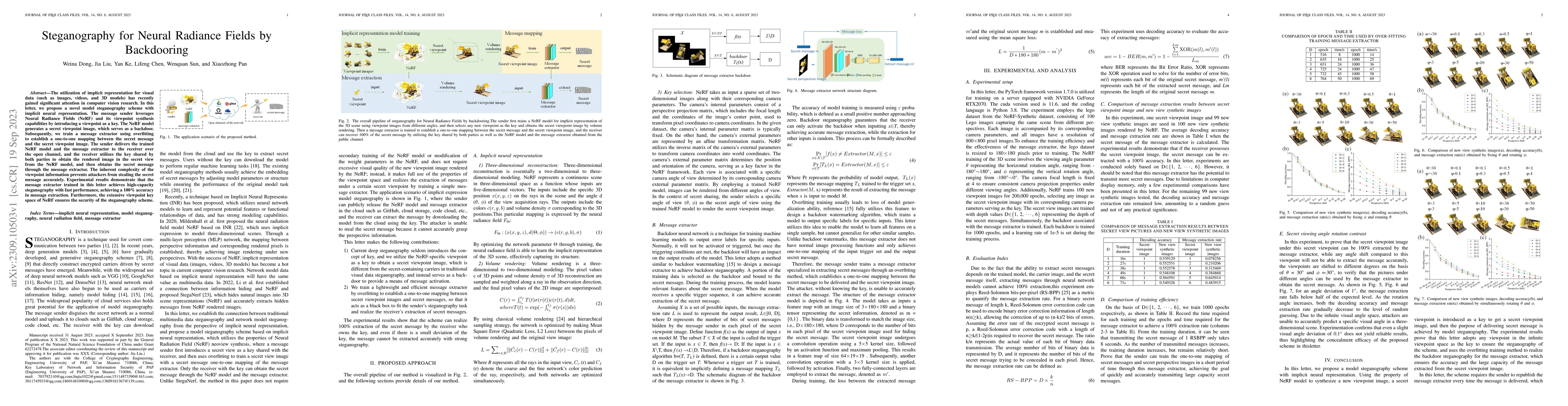 Thumbnail for Steganography for Neural Radiance Fields by Backdooring