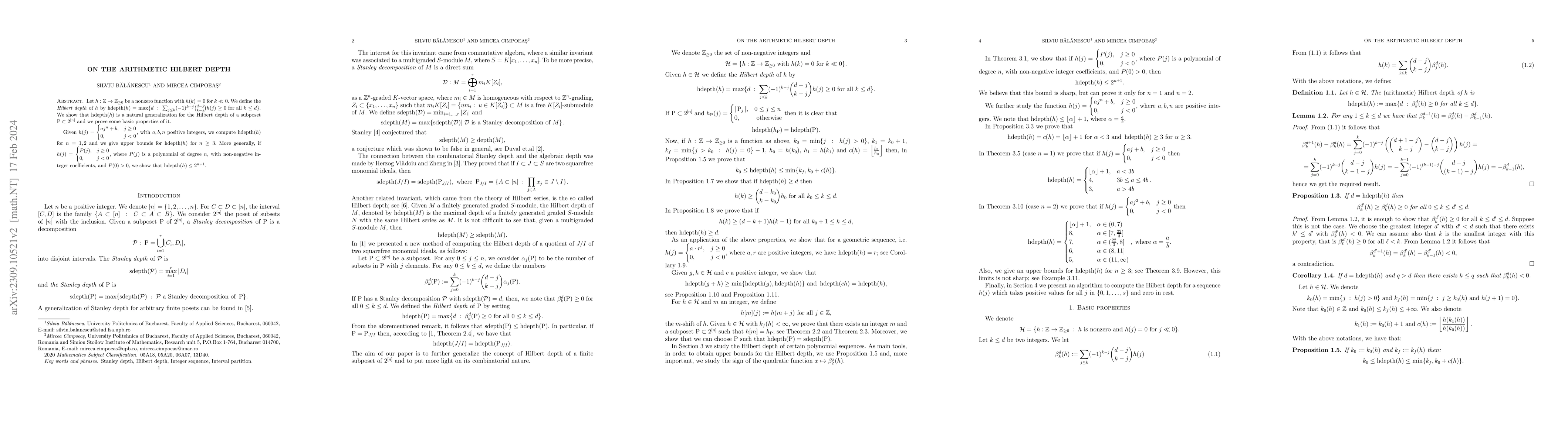 Thumbnail for On the arithmetic Hilbert depth