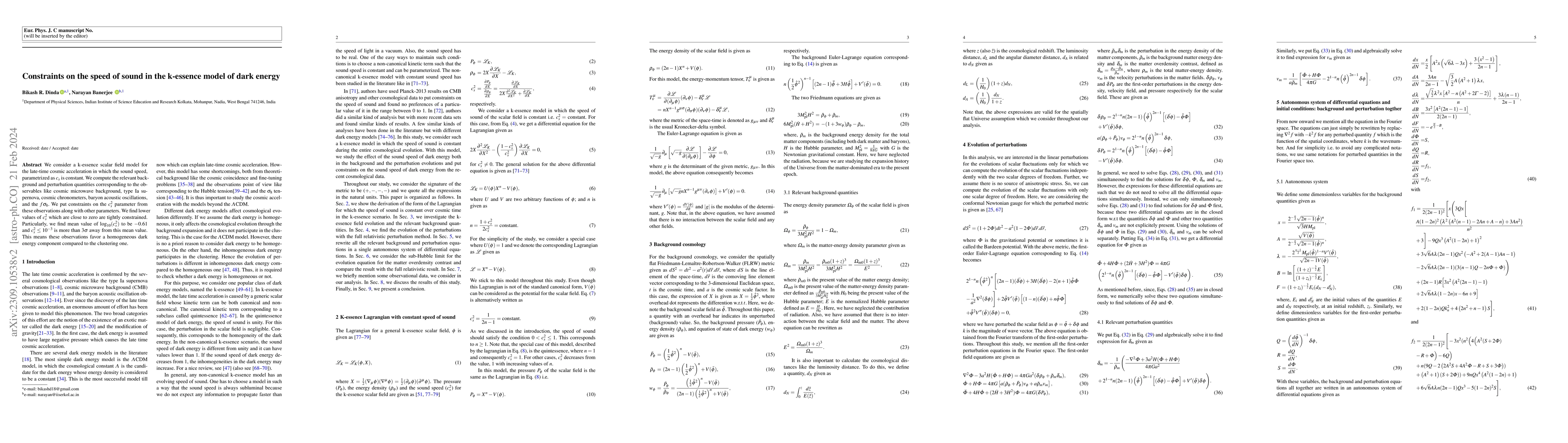 Thumbnail for Constraints on the speed of sound in the k-essence model of dark energy