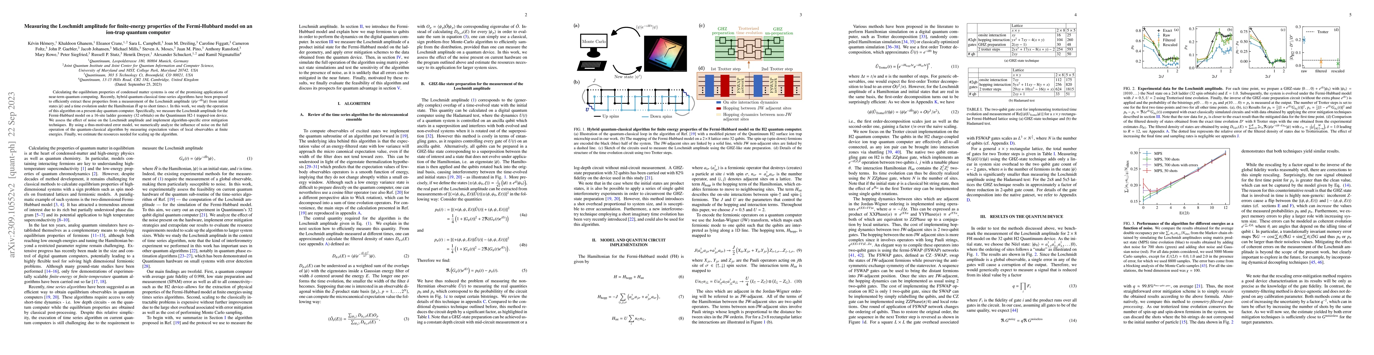 Thumbnail for Measuring the Loschmidt amplitude for finite-energy properties of the
  Fermi-Hubbard model on an ion-trap quantum computer