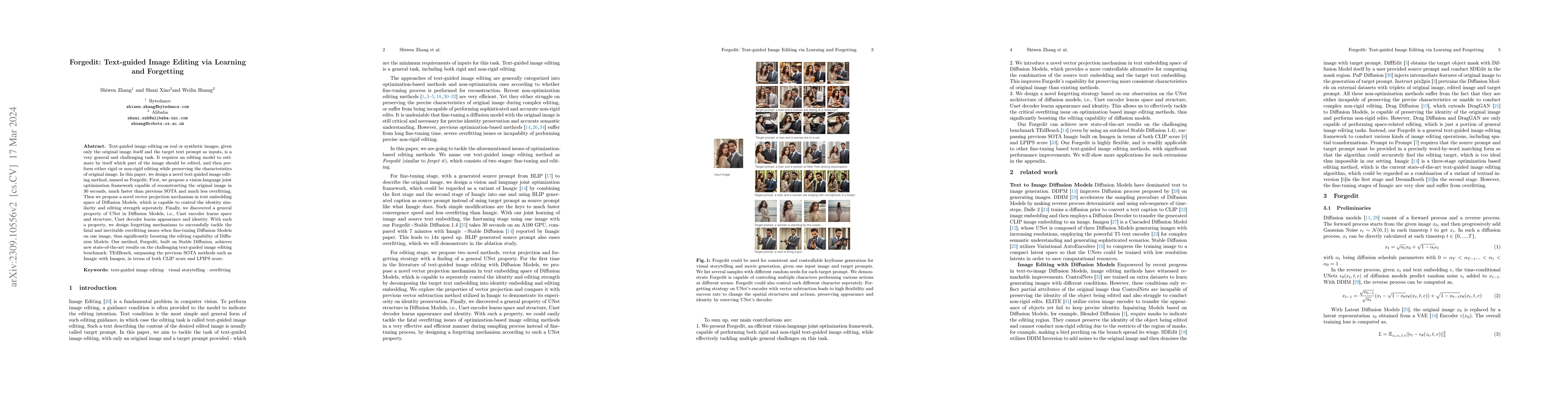 Thumbnail for Forgedit: Text Guided Image Editing via Learning and Forgetting